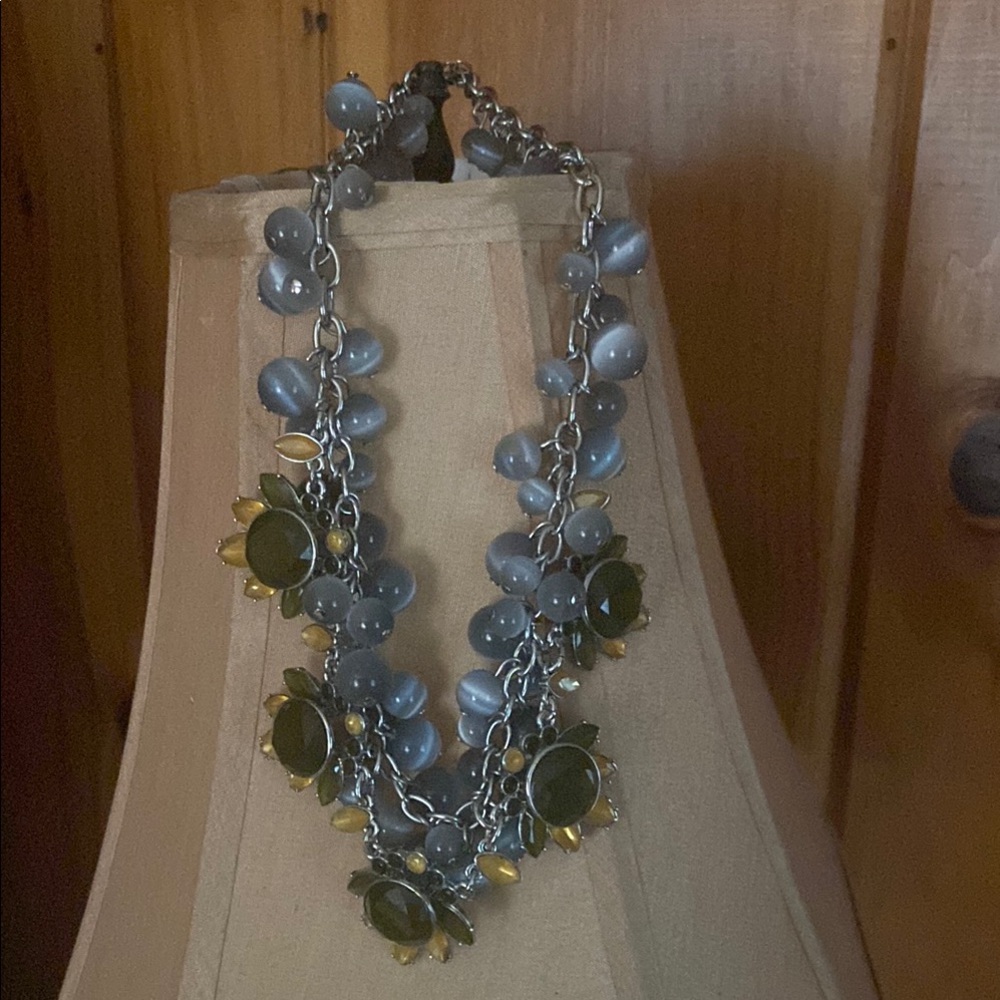 Silver and Gold Floral Necklace with Intricate Design